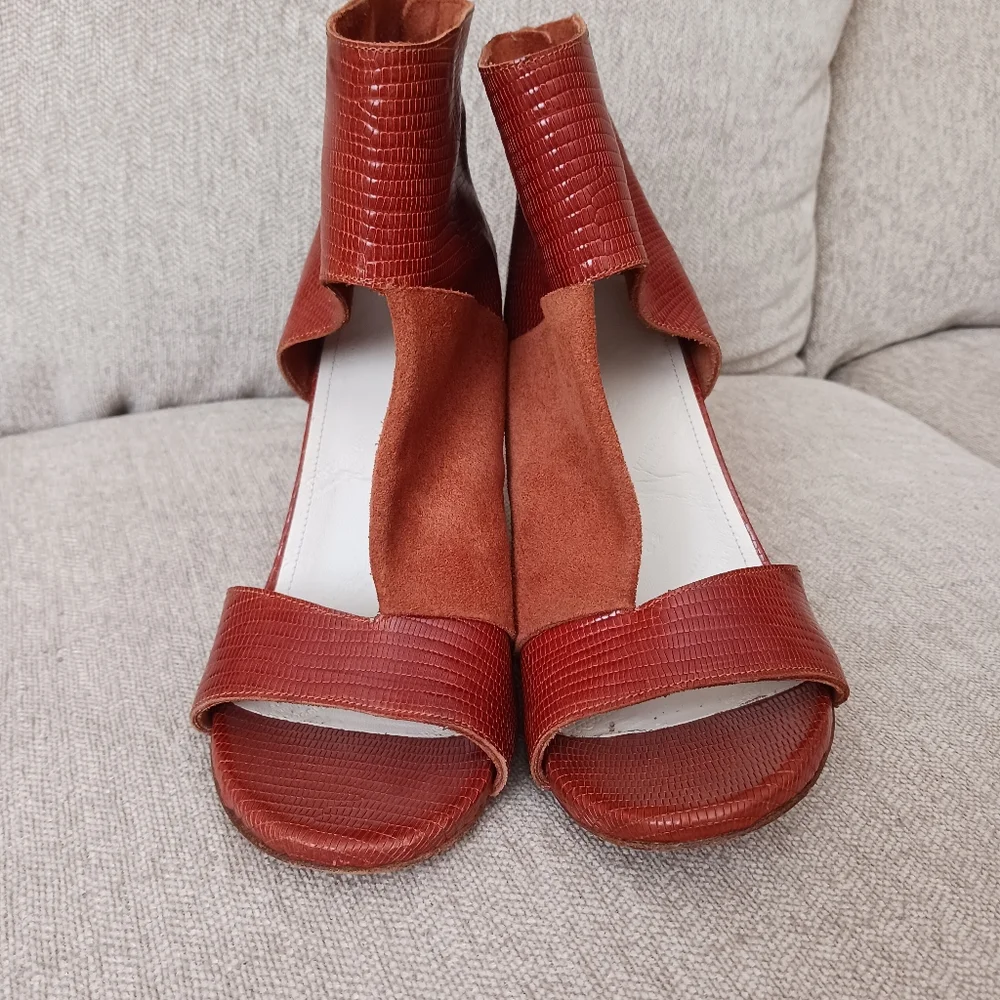 Maison Martin Margiela Paris brown embossed leather shoes - Picture 3 of 11